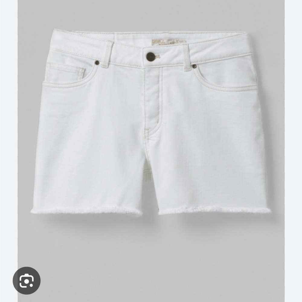 Prana White Jean Shorts Classic Denim Style